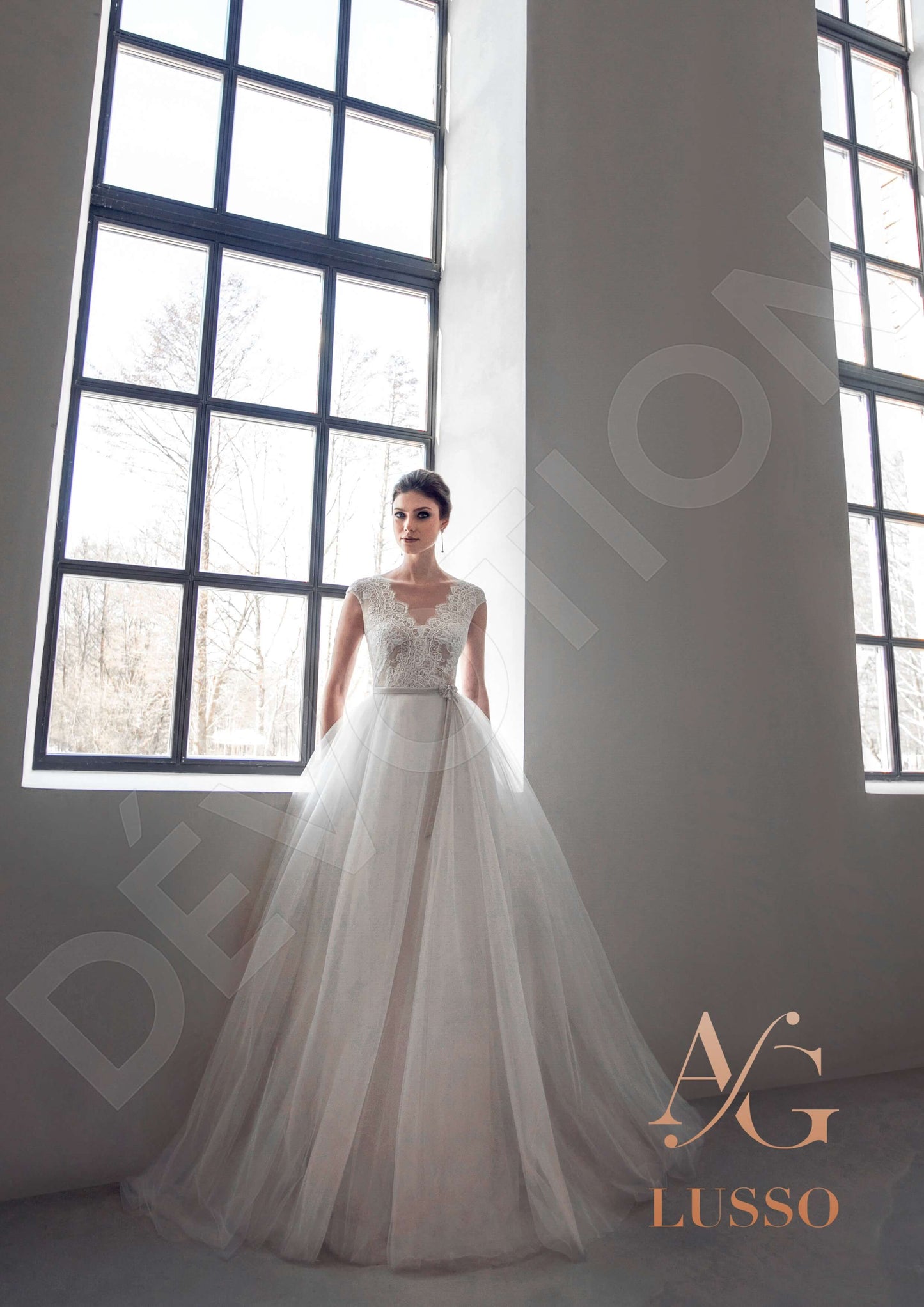 Savannia Illusion back A-line Sleeveless Wedding Dress 7