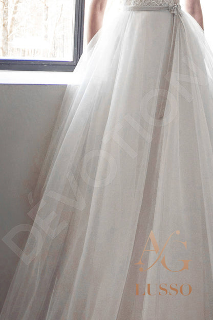 Savannia Illusion back A-line Sleeveless Wedding Dress 4