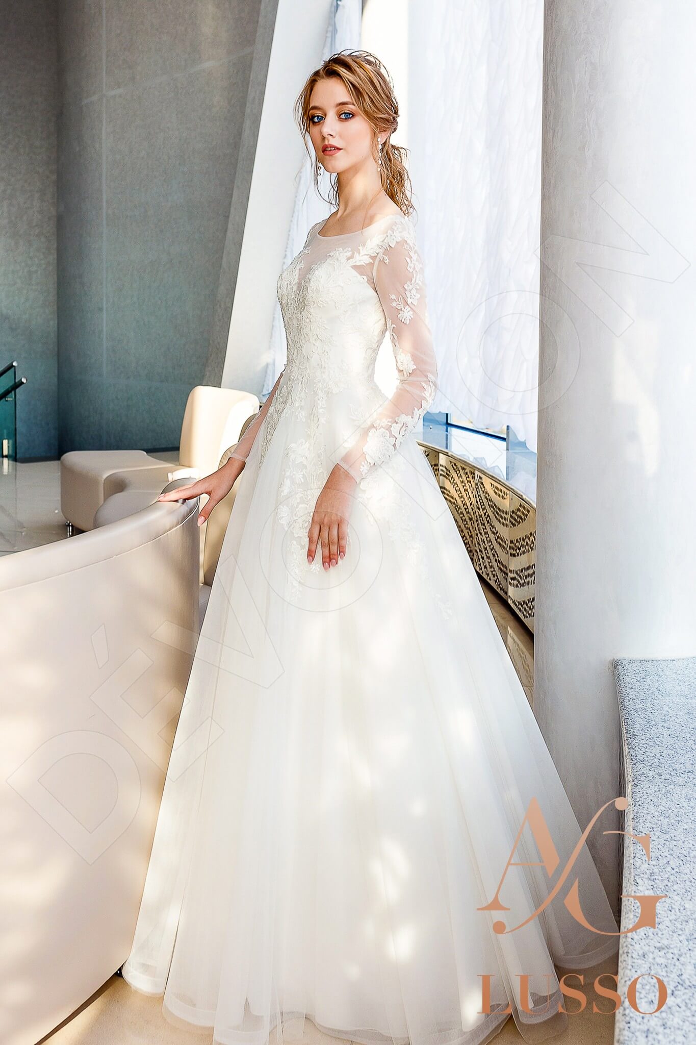 Tiana Full back A-line Long sleeve Wedding Dress 8