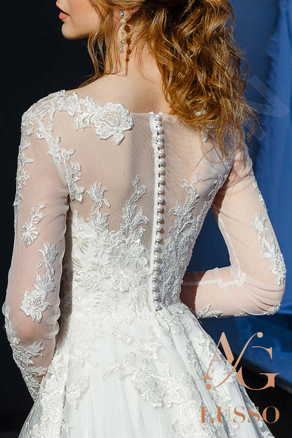 Tiana Full back A-line Long sleeve Wedding Dress 13