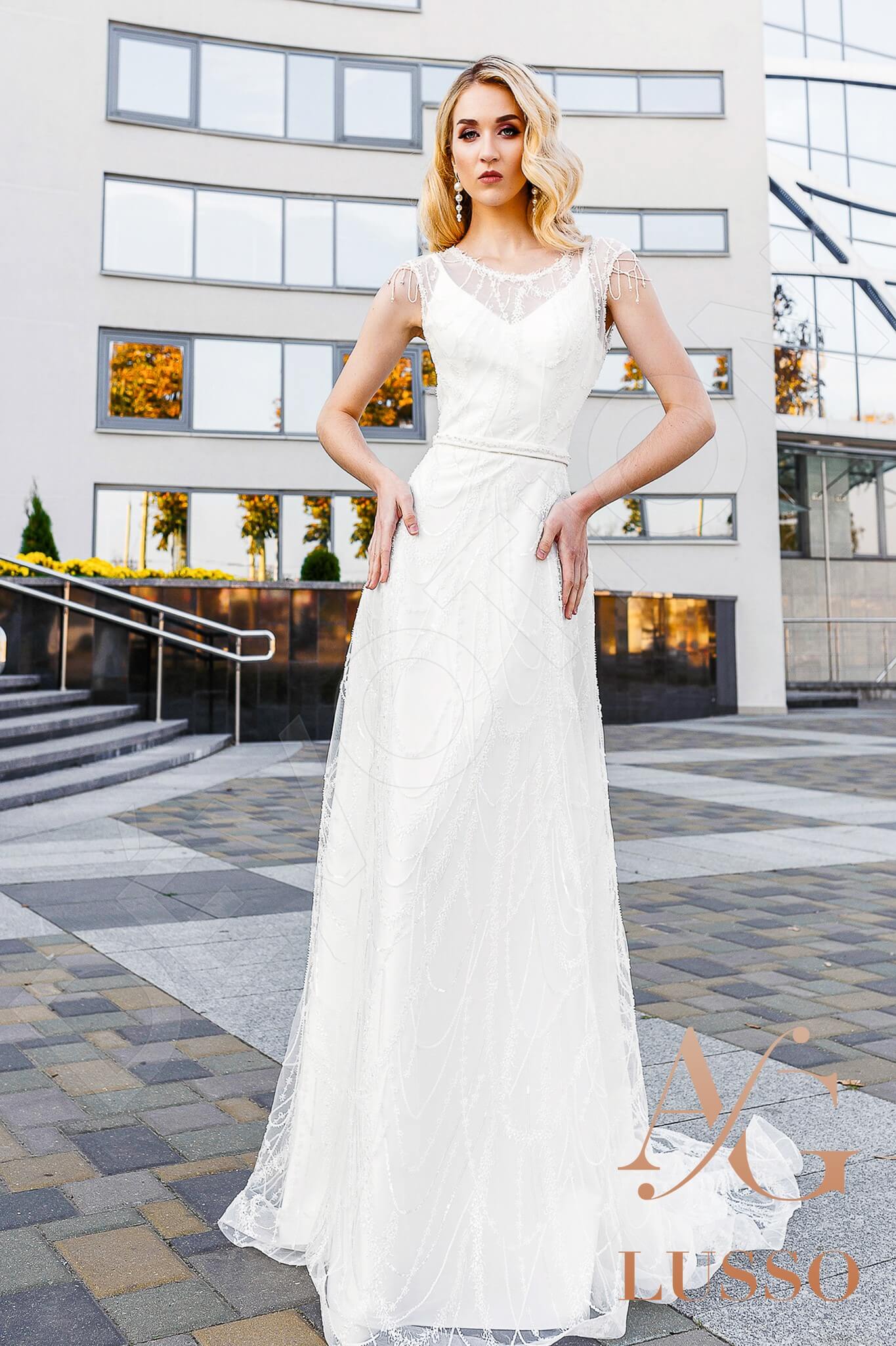 Veria Full back A-line Sleeveless Wedding Dress 8