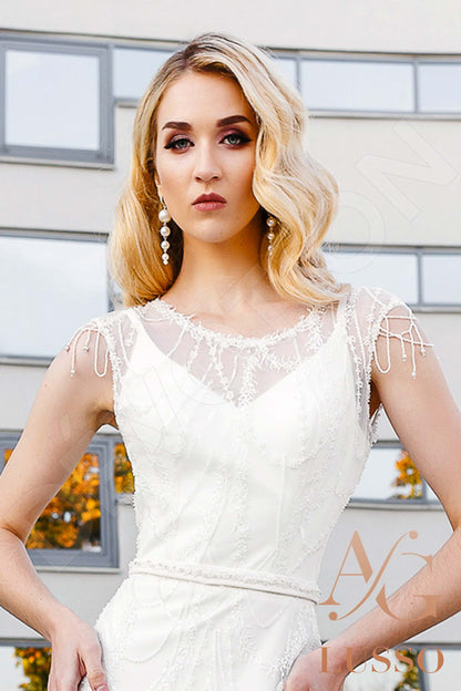 Veria Full back A-line Sleeveless Wedding Dress 10