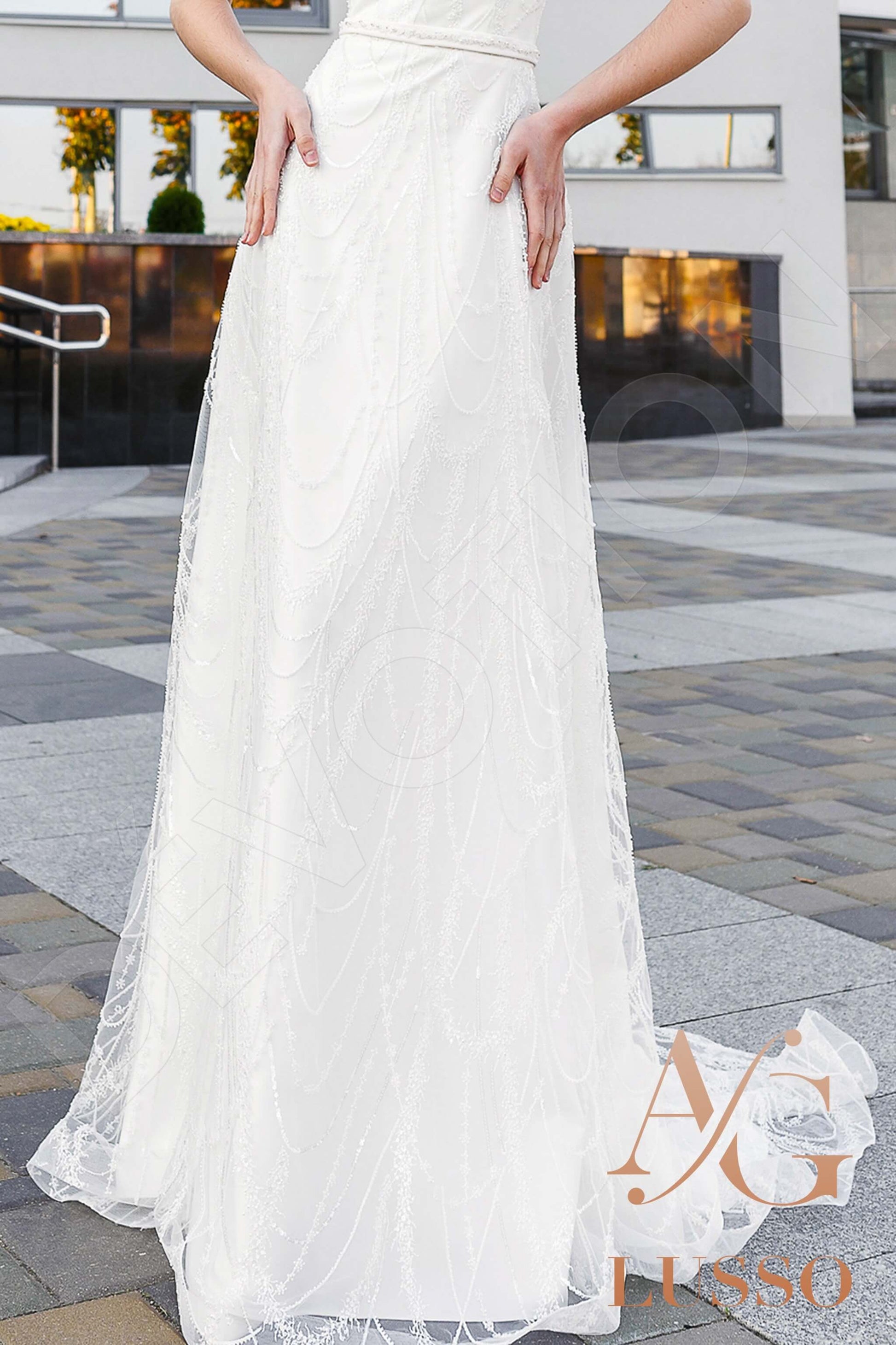 Veria A-line Jewel LightMilk Wedding dress