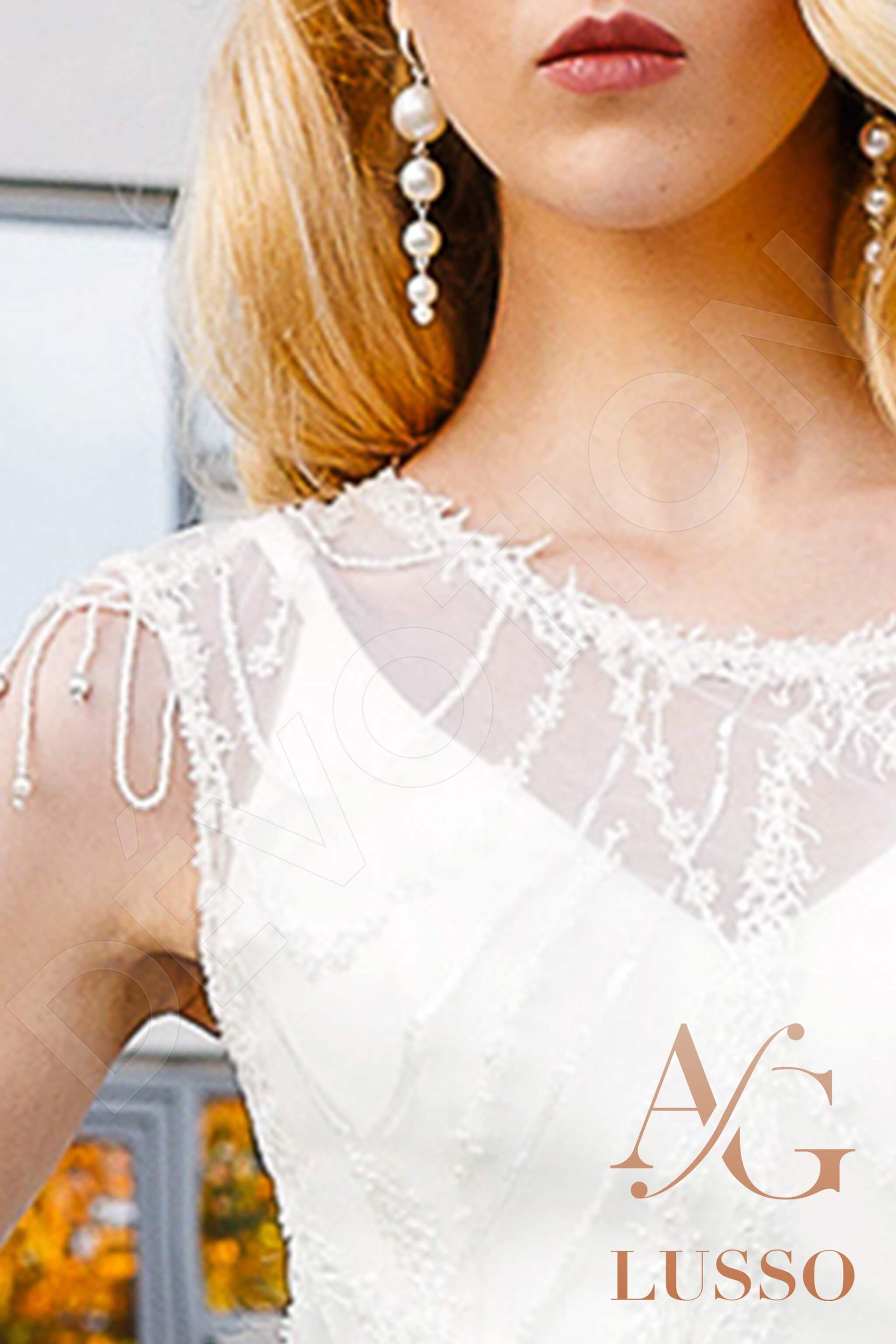 Veria A-line Jewel LightMilk Wedding dress