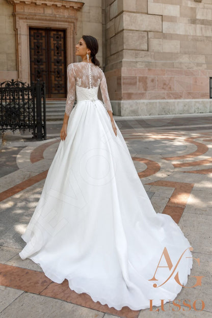 Alohi Full back A-line 3/4 sleeve Wedding Dress 2