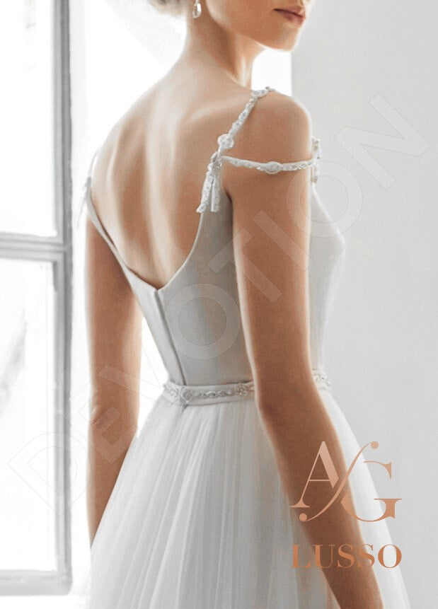 Shadia Open back A-line Straps Wedding Dress 5