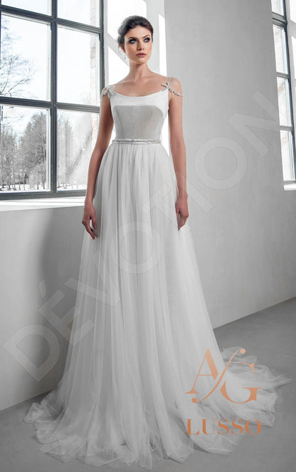 Shadia Open back A-line Straps Wedding Dress Front