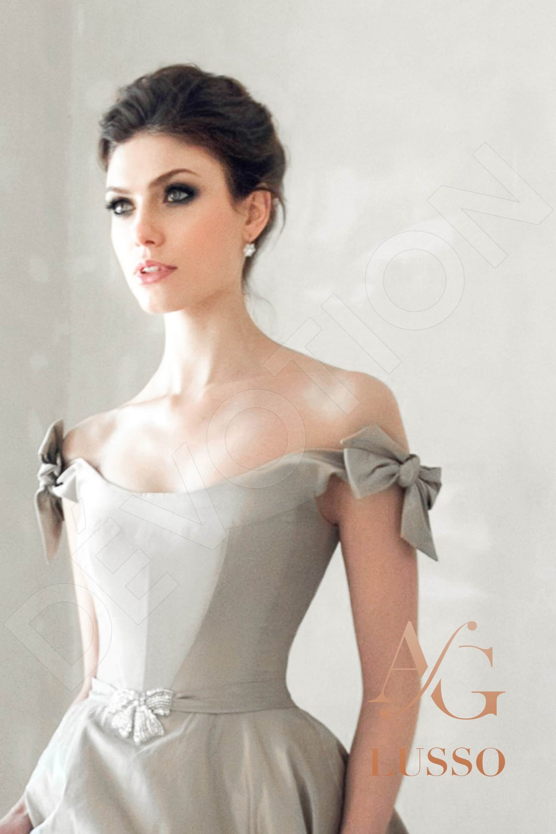 Shelby A-line Off-shoulder/Drop shoulders Gray Wedding dress