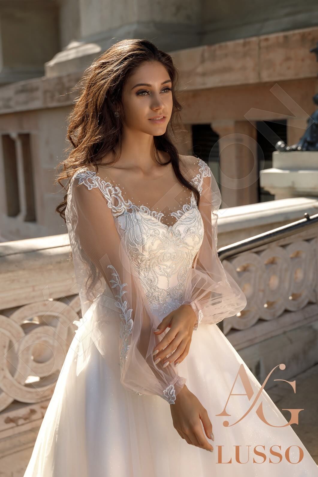 Aspen Open back A-line Long sleeve Wedding Dress 2