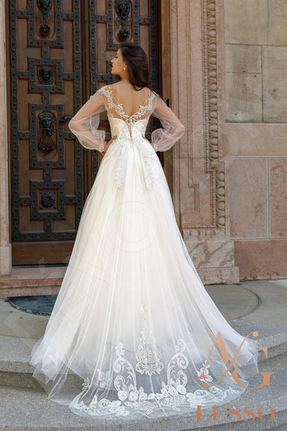 Aspen Open back A-line Long sleeve Wedding Dress 3