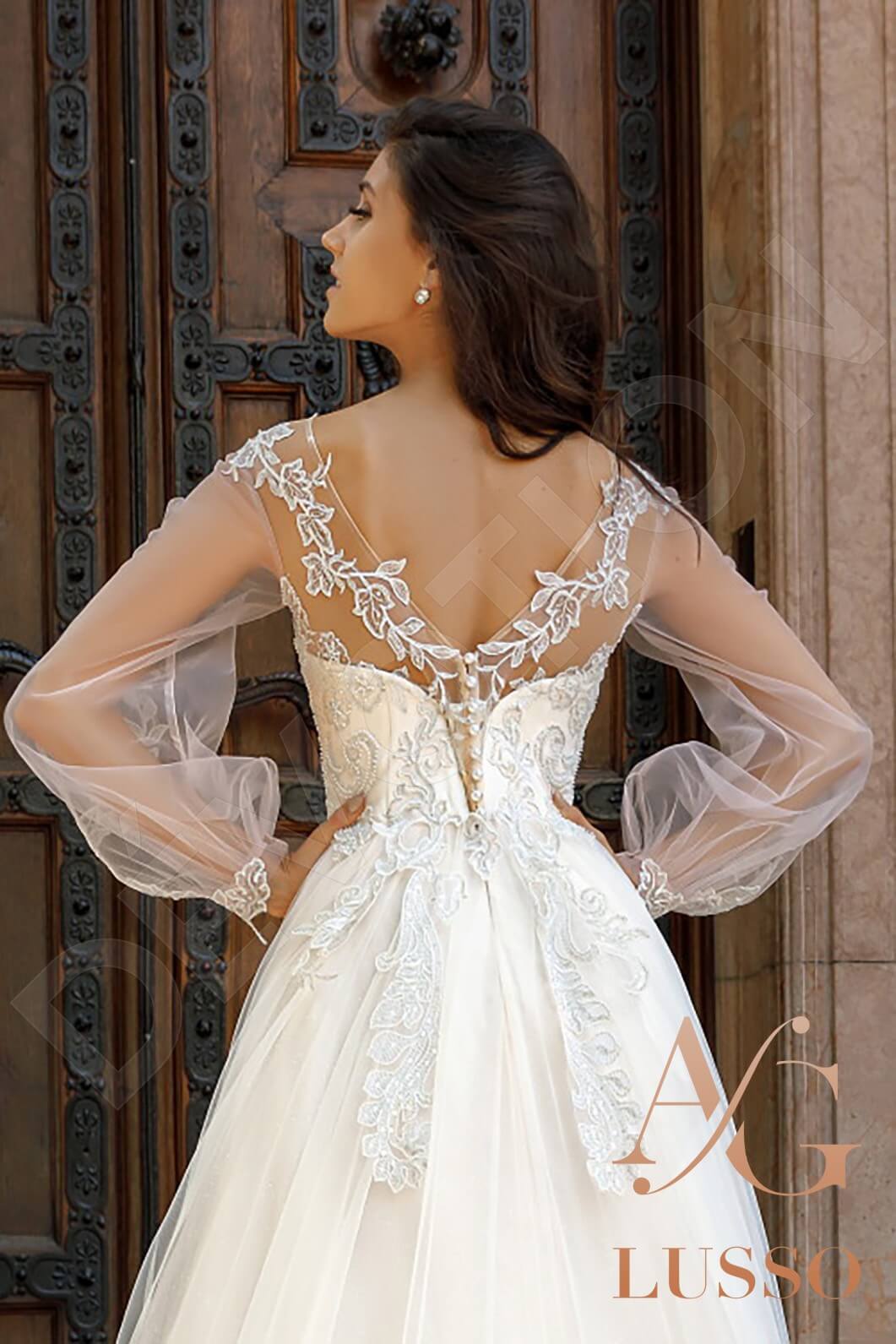 Aspen Open back A-line Long sleeve Wedding Dress 4