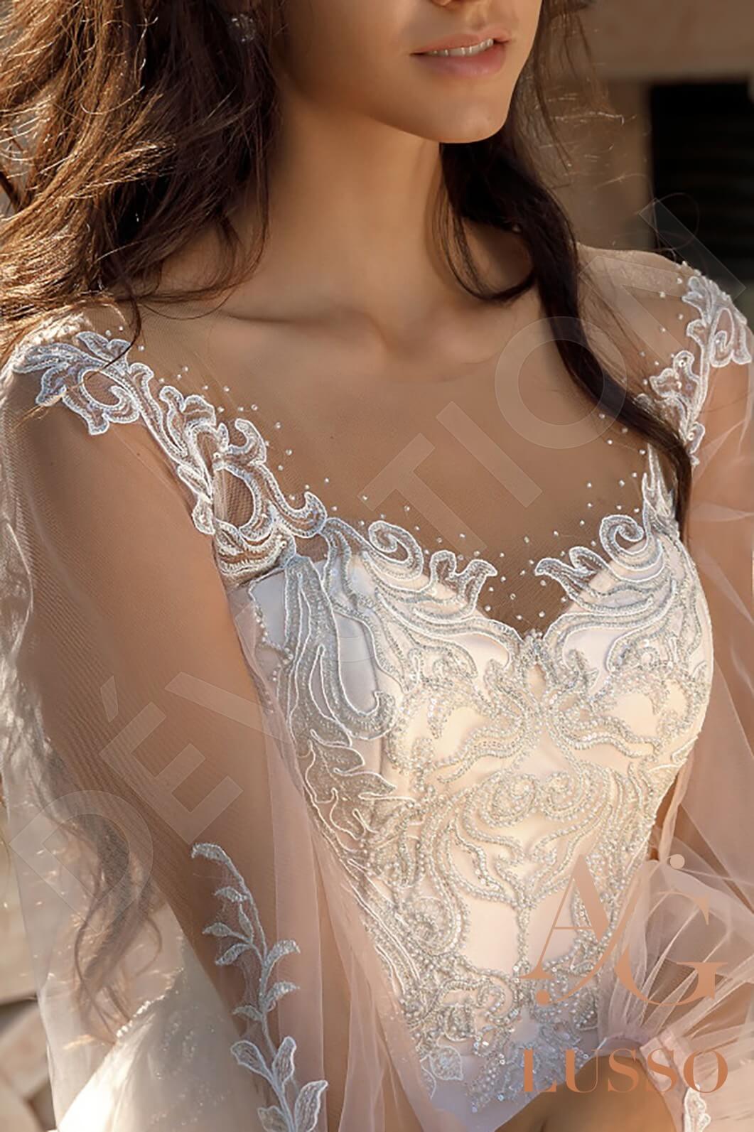 Aspen A-line Illusion Ivory Powder Wedding dress