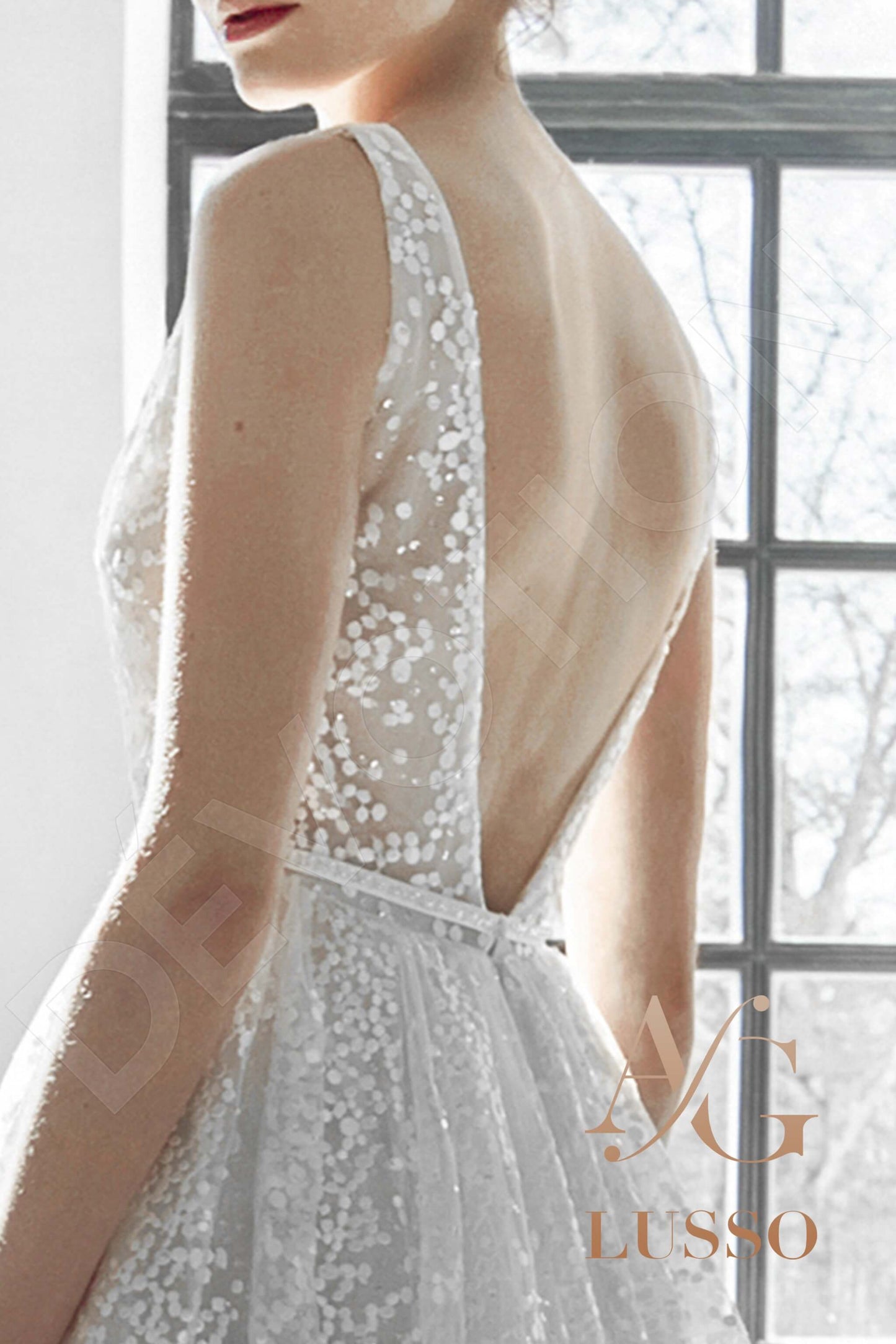 Sicily Open back A-line Sleeveless Wedding Dress 4