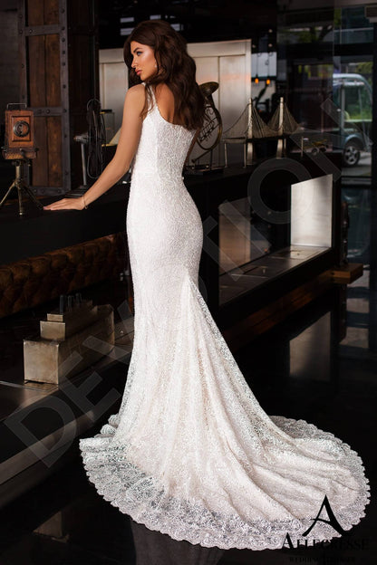 Garcinia Open back Trumpet/Mermaid Detachable sleeves Wedding Dress 4