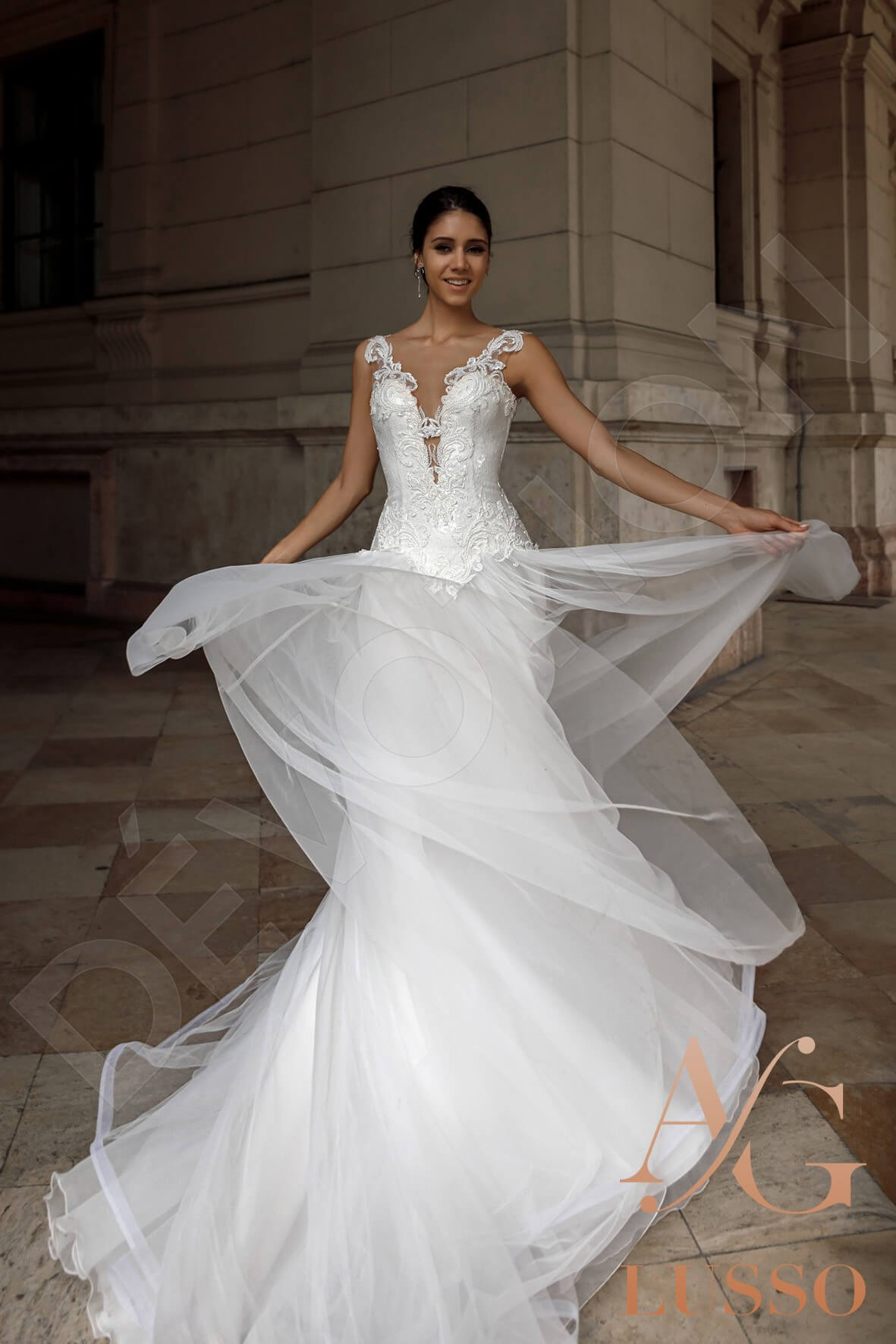 Betta Full back A-line Sleeveless Wedding Dress 2
