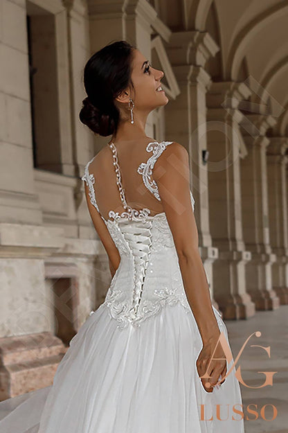 Betta Full back A-line Sleeveless Wedding Dress 4