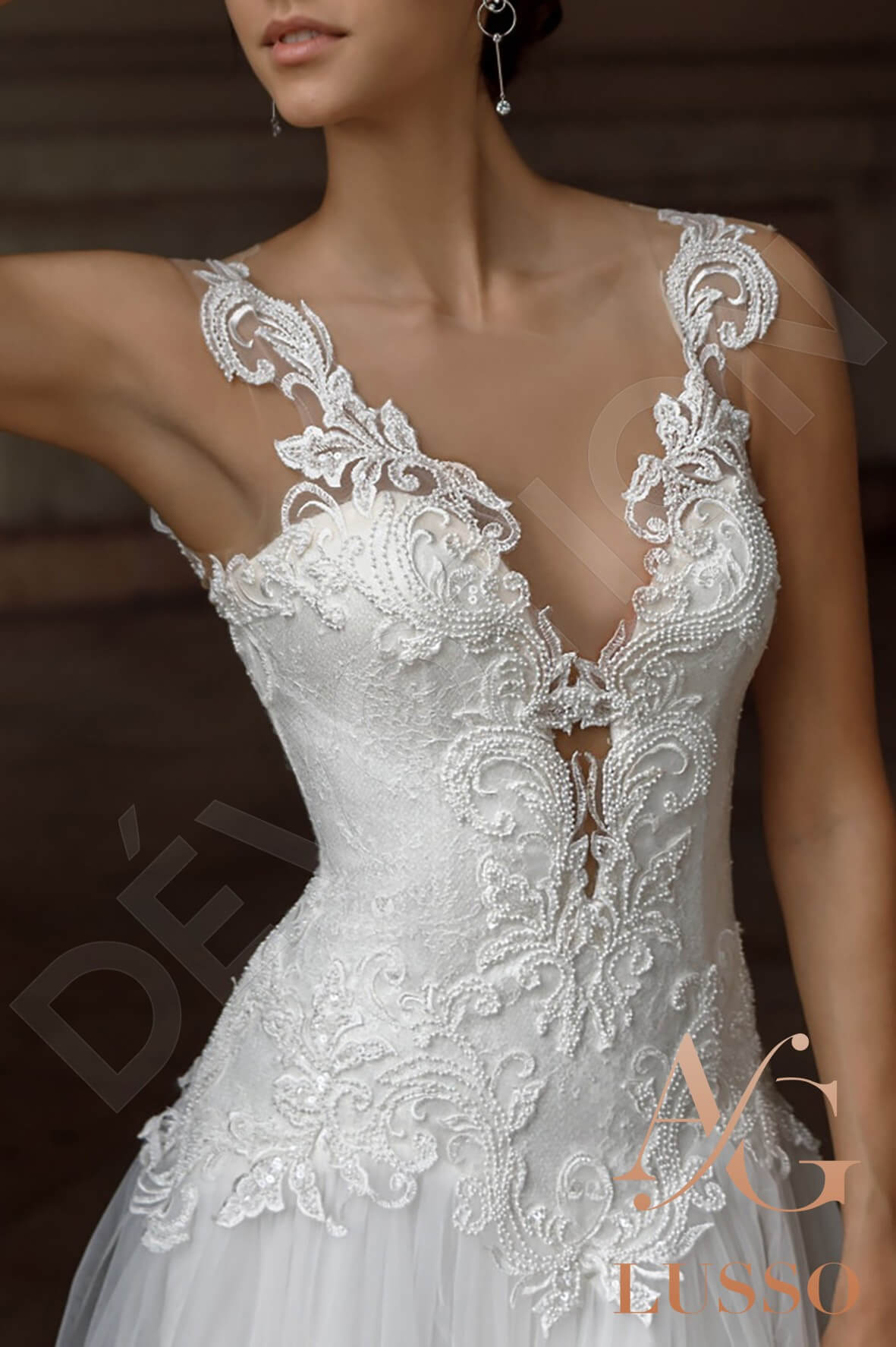Betta Full back A-line Sleeveless Wedding Dress 5