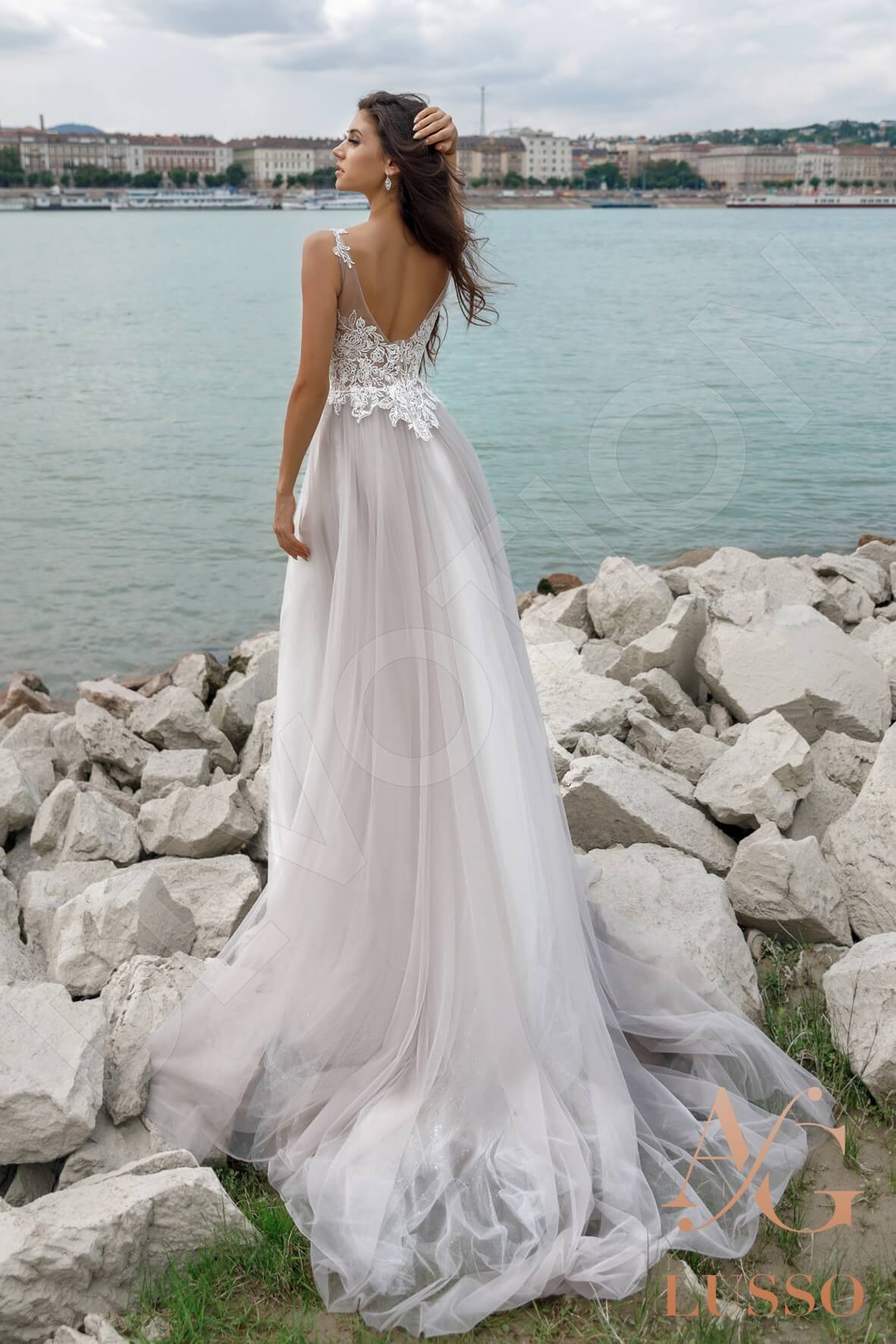 Freda Open back A-line Sleeveless Wedding Dress Back