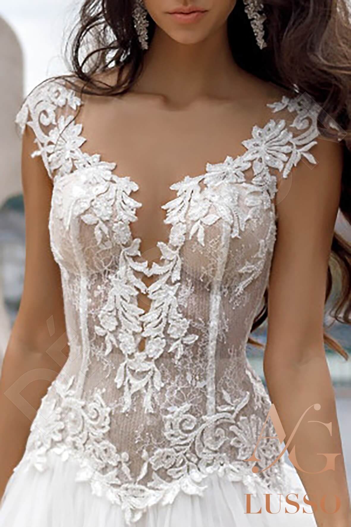 Karlyn A-line Illusion Ivory Wedding dress