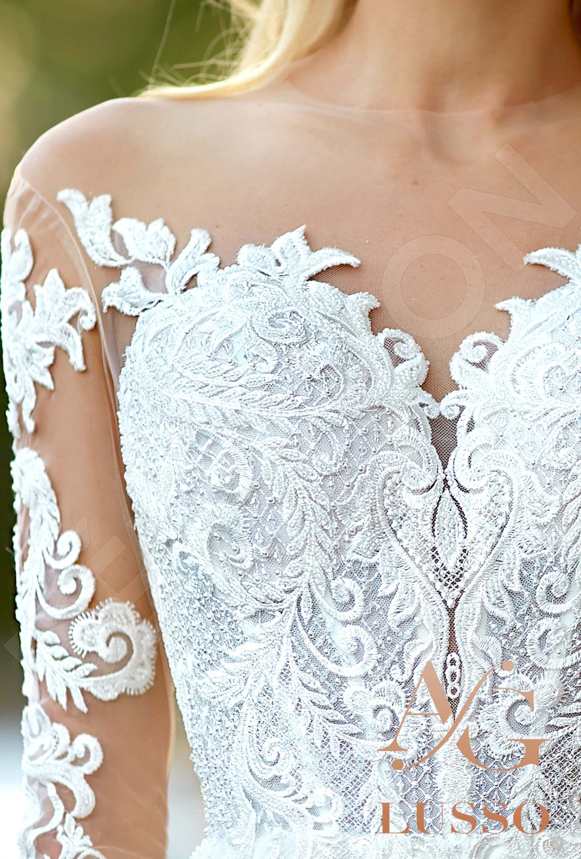 Elvirina Trumpet/Mermaid Illusion White Wedding dress