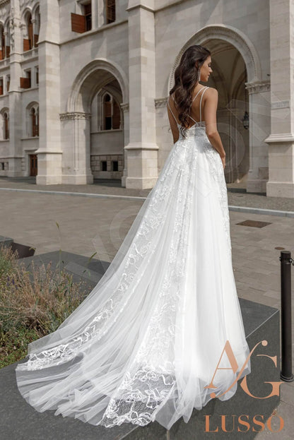Lysia Lace up back A-line Sleeveless Wedding Dress Back