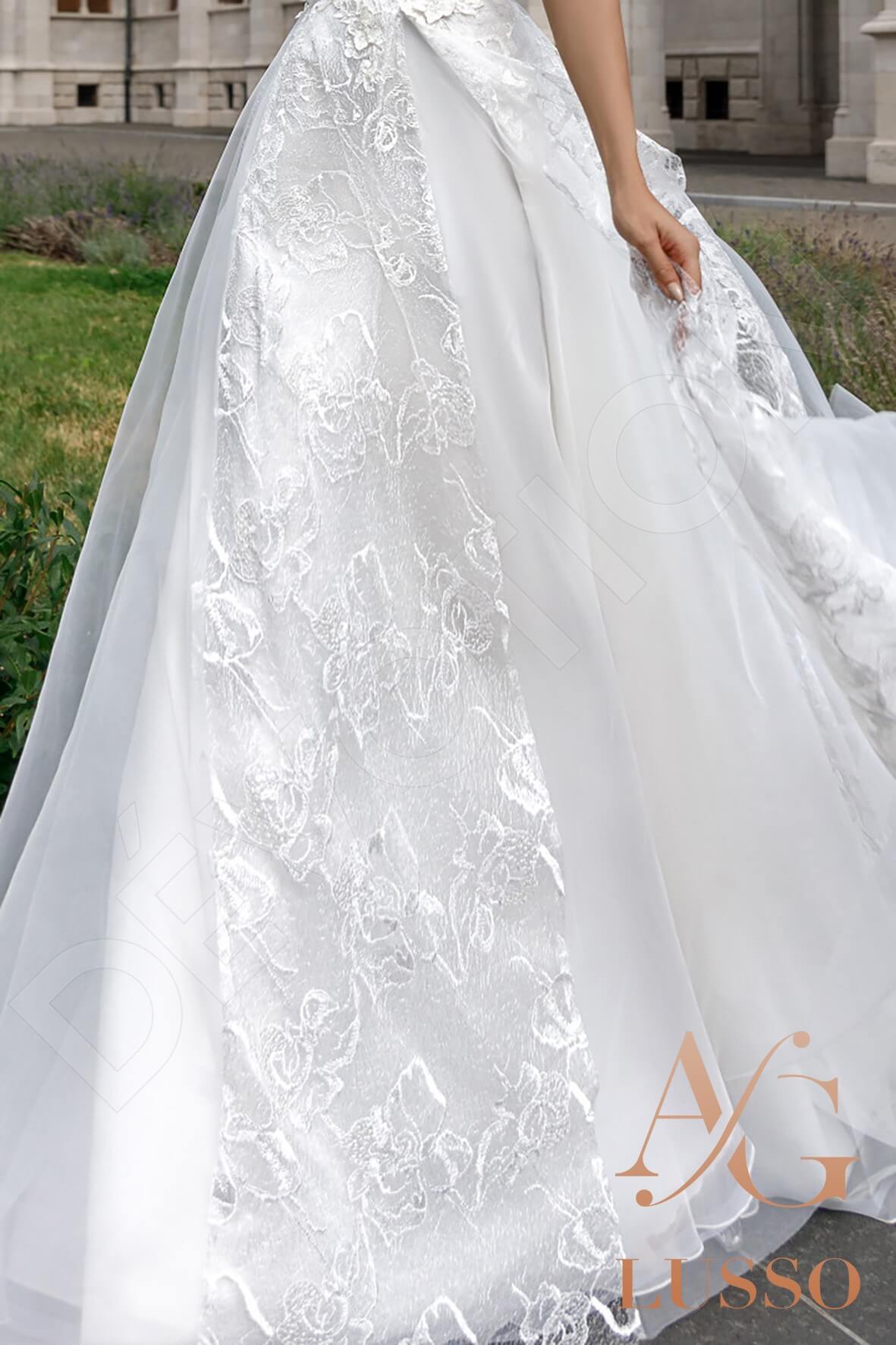Lysia Lace up back A-line Sleeveless Wedding Dress 7