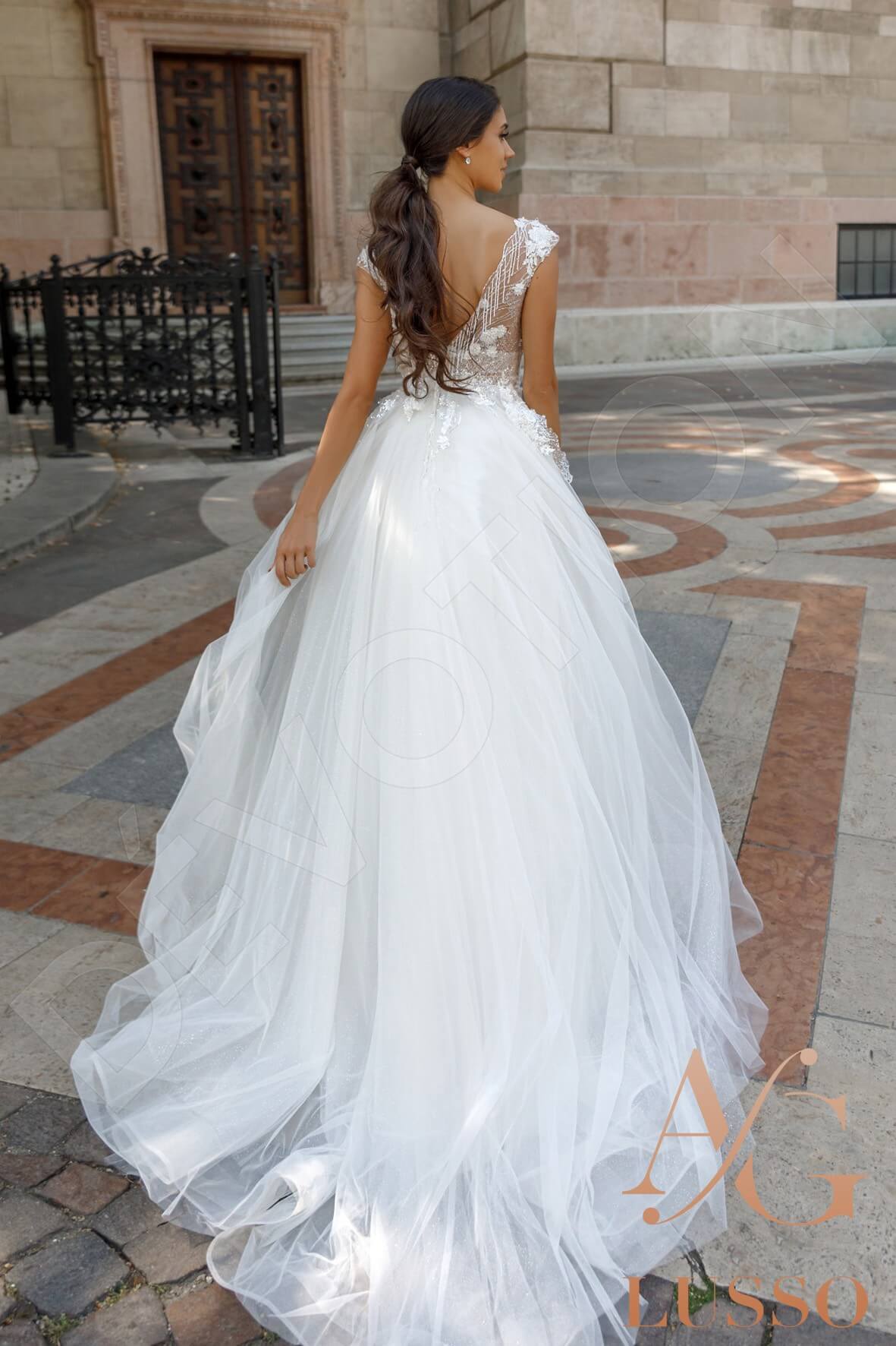 Mabely A-line Illusion Ivory Wedding dress