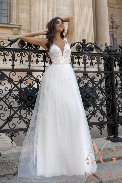 Marlis Open back A-line Sleeveless Wedding Dress 3