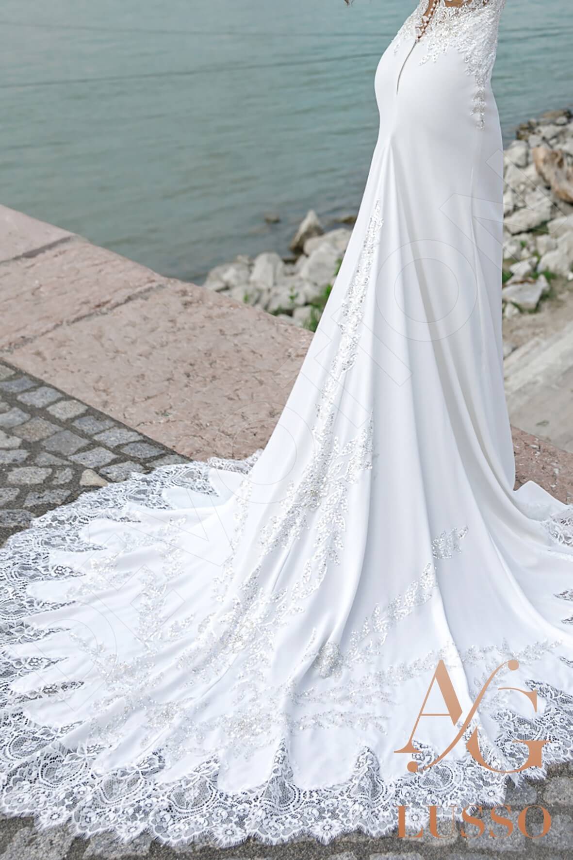 Raegan Illusion back Trumpet/Mermaid Sleeveless Wedding Dress 7