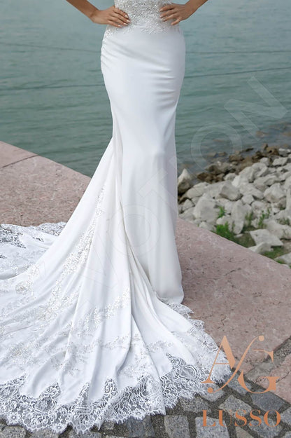 Raegan Illusion back Trumpet/Mermaid Sleeveless Wedding Dress 5