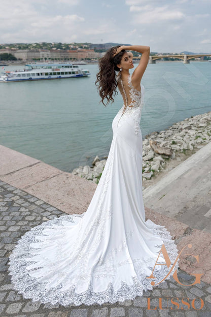 Raegan Illusion back Trumpet/Mermaid Sleeveless Wedding Dress Back