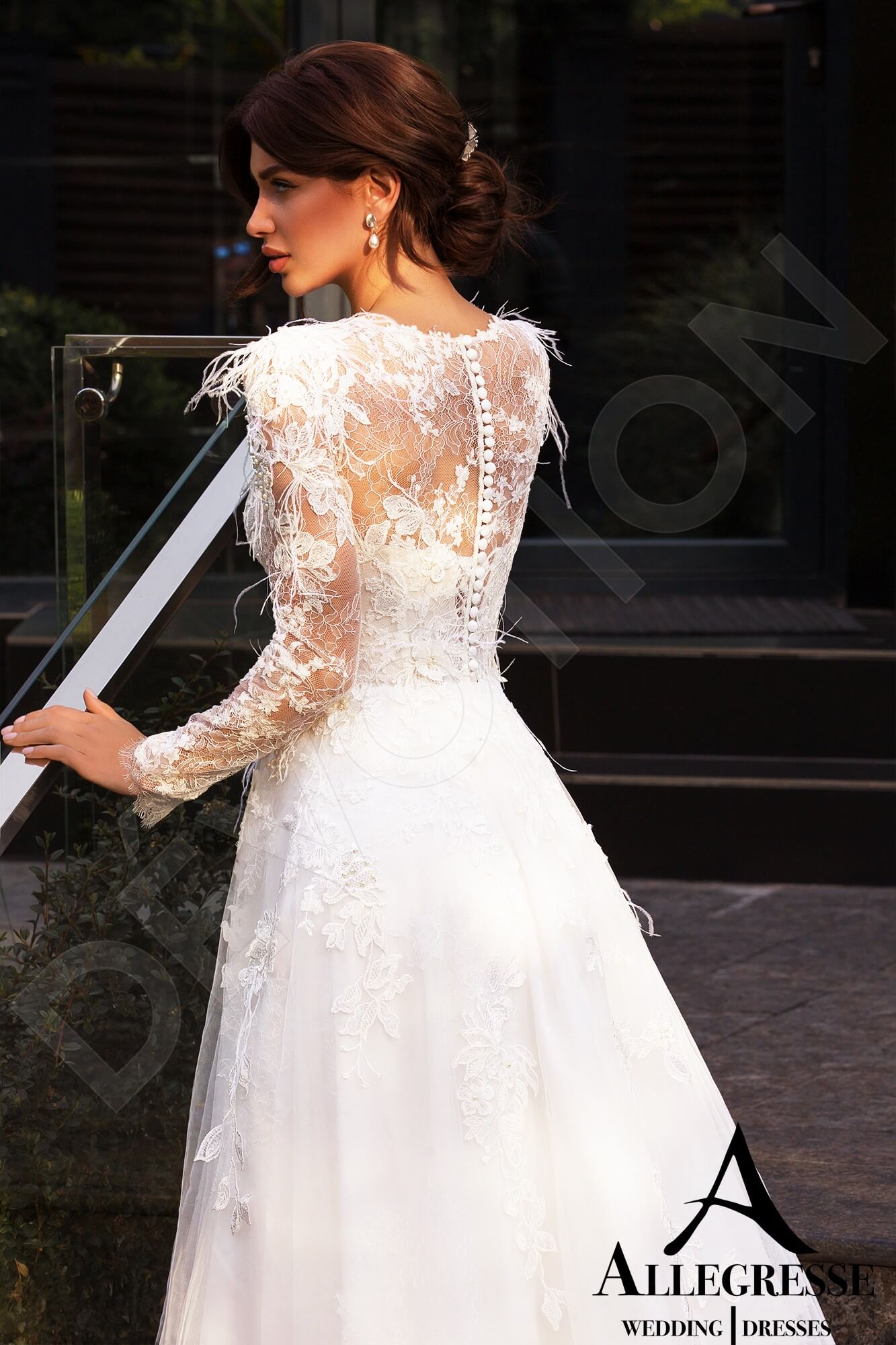 Keaton Full back A-line Long sleeve Wedding Dress 3