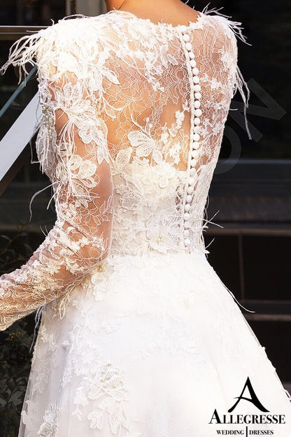 Keaton Full back A-line Long sleeve Wedding Dress 5