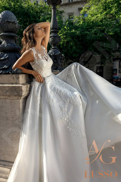 Ridley Full back A-line Sleeveless Wedding Dress 4