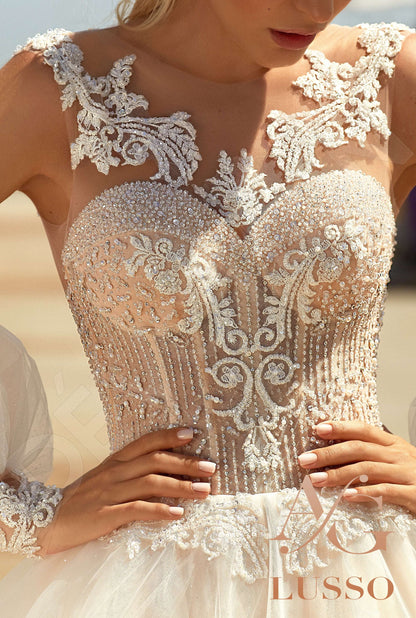 Norma Open back A-line Long sleeve Wedding Dress 2