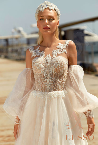 Norma Open back A-line Long sleeve Wedding Dress 6