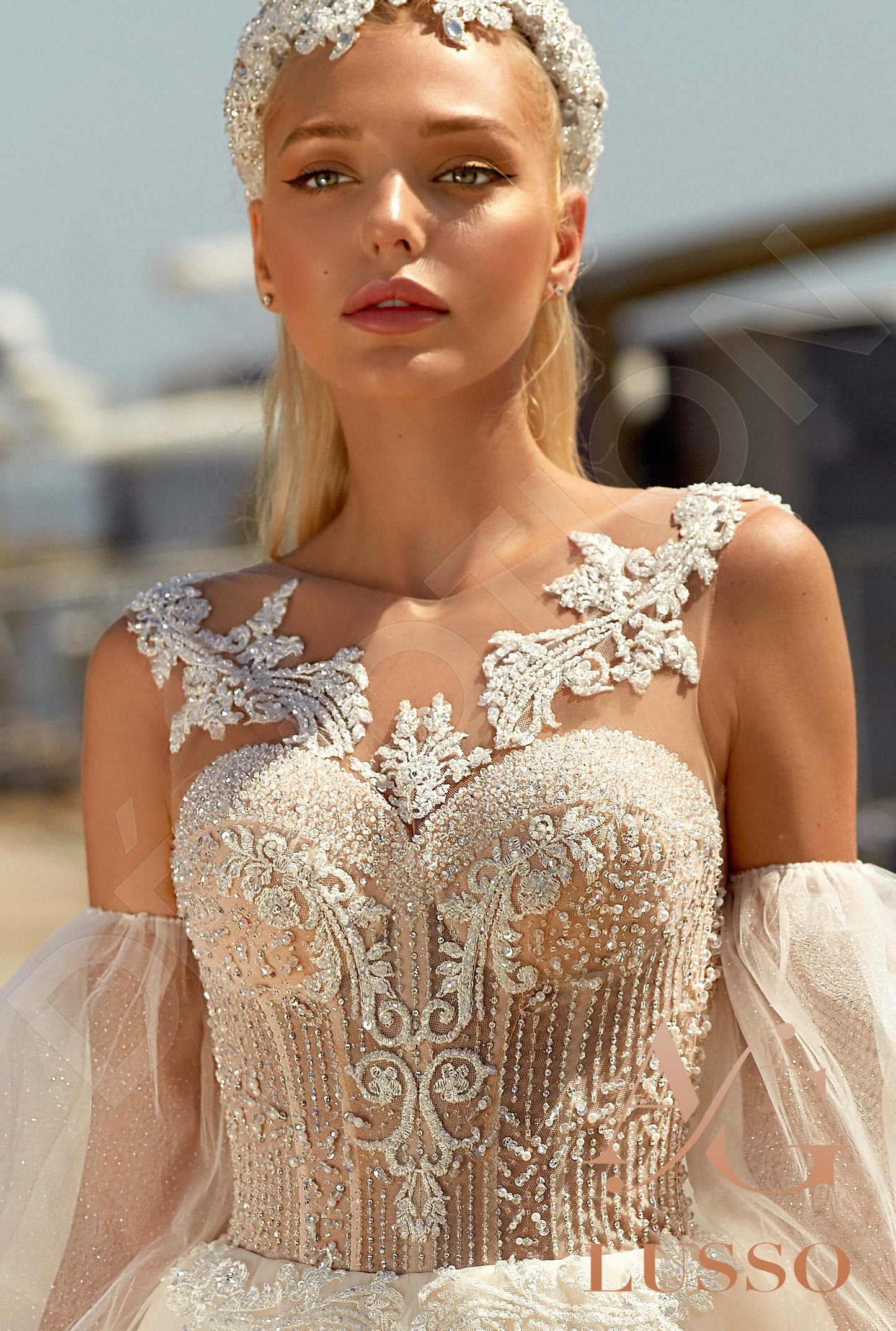Norma Open back A-line Long sleeve Wedding Dress 7