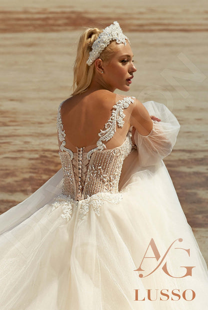 Norma Open back A-line Long sleeve Wedding Dress 5