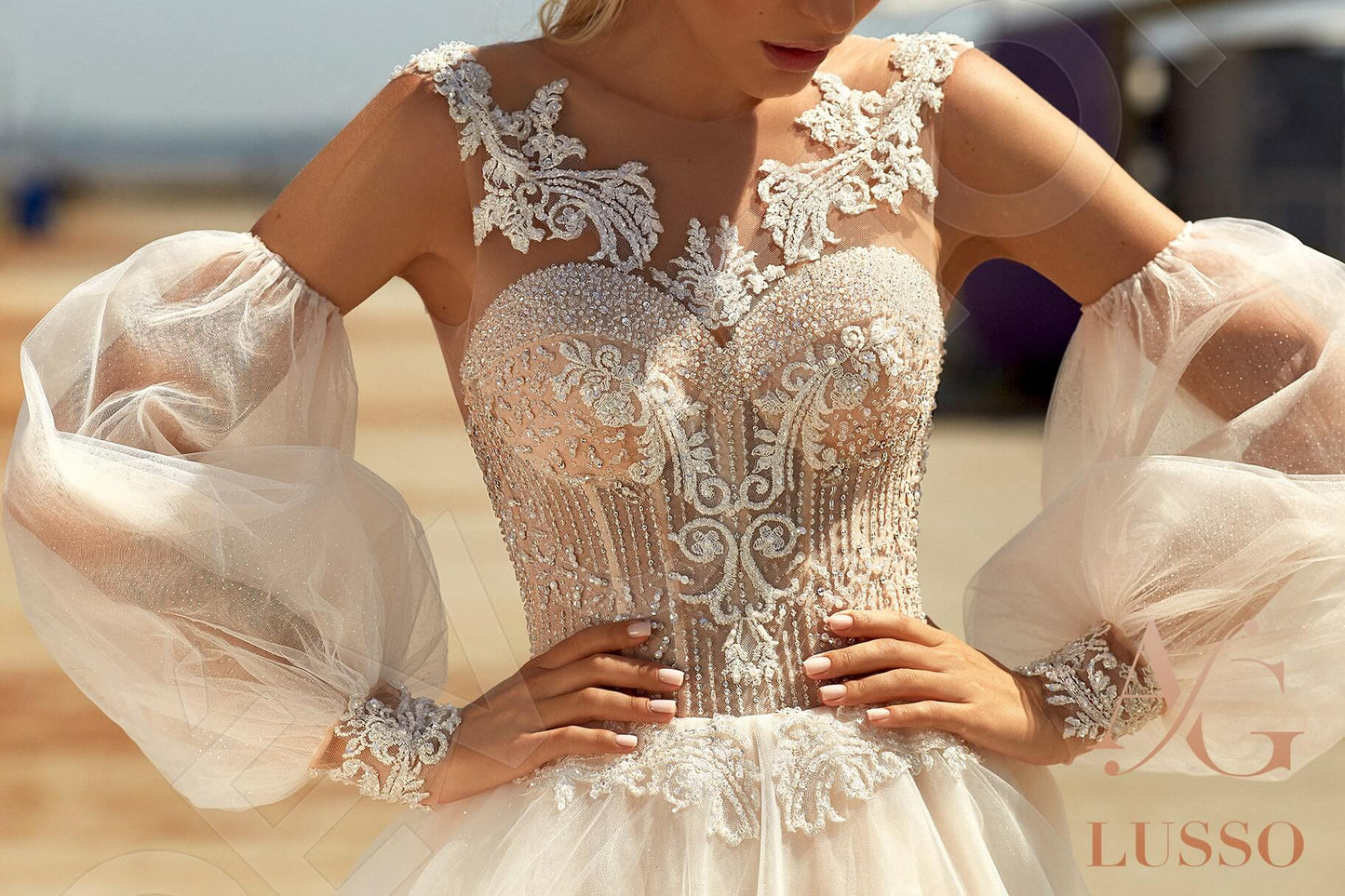 Norma Open back A-line Long sleeve Wedding Dress 8