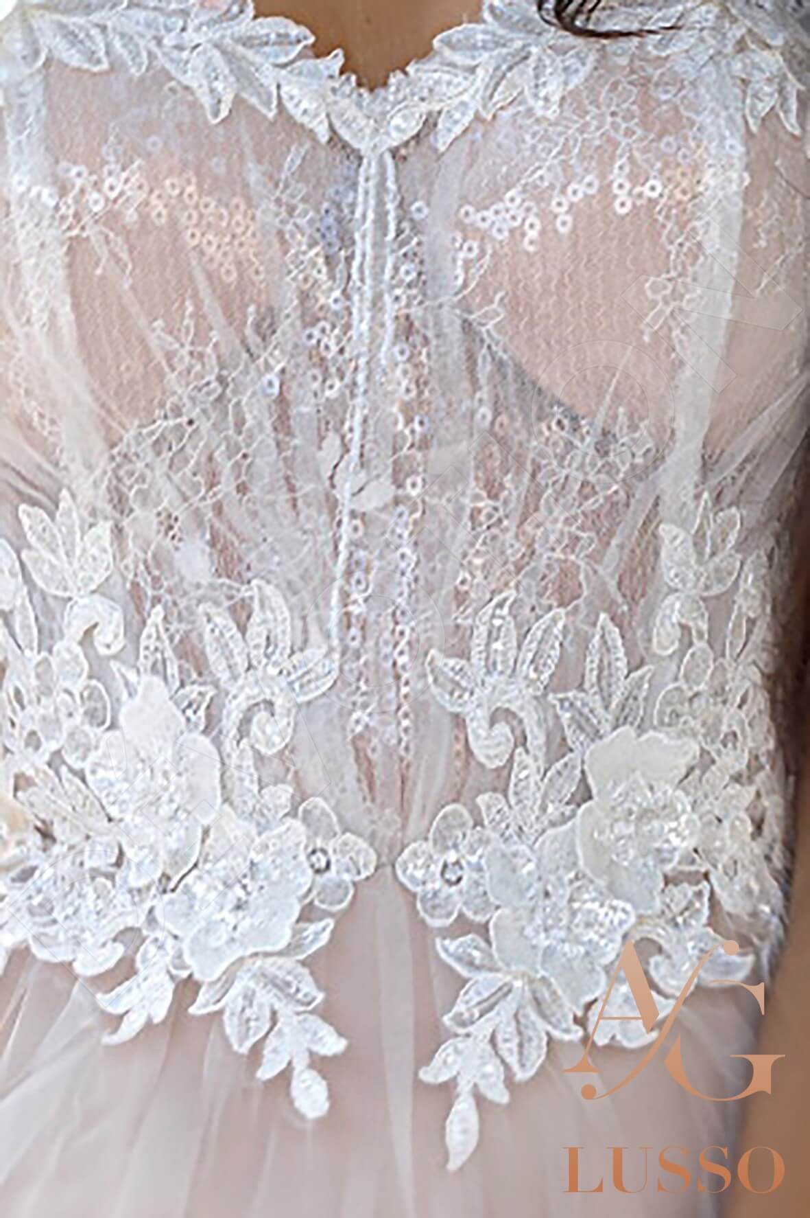 Verena A-line Off-shoulder/Drop shoulders Ivory Carne Wedding dress