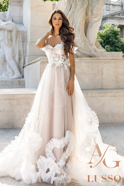 Verena Open back A-line Sleeveless Wedding Dress Front