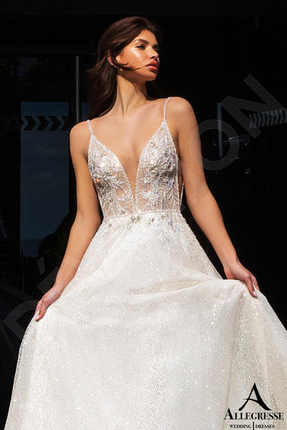 Lourelia Open back A-line Straps Wedding Dress 7