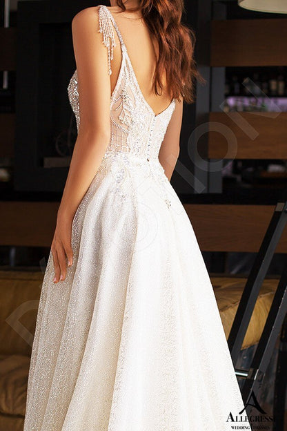 Lourelia Open back A-line Straps Wedding Dress 9