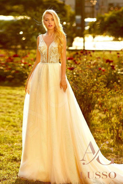 Ollanta Open back A-line Sleeveless Wedding Dress Front