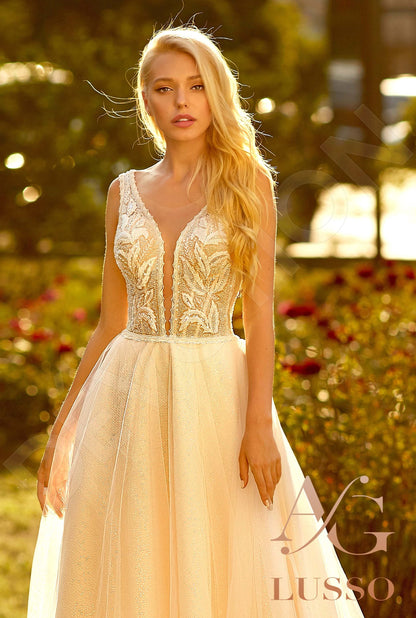 Ollanta Open back A-line Sleeveless Wedding Dress 4