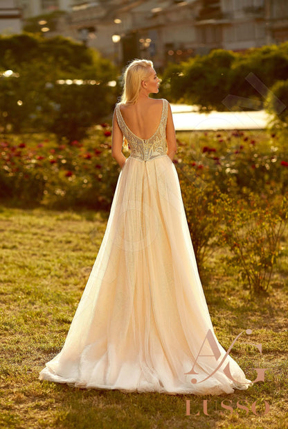 Ollanta Open back A-line Sleeveless Wedding Dress Back