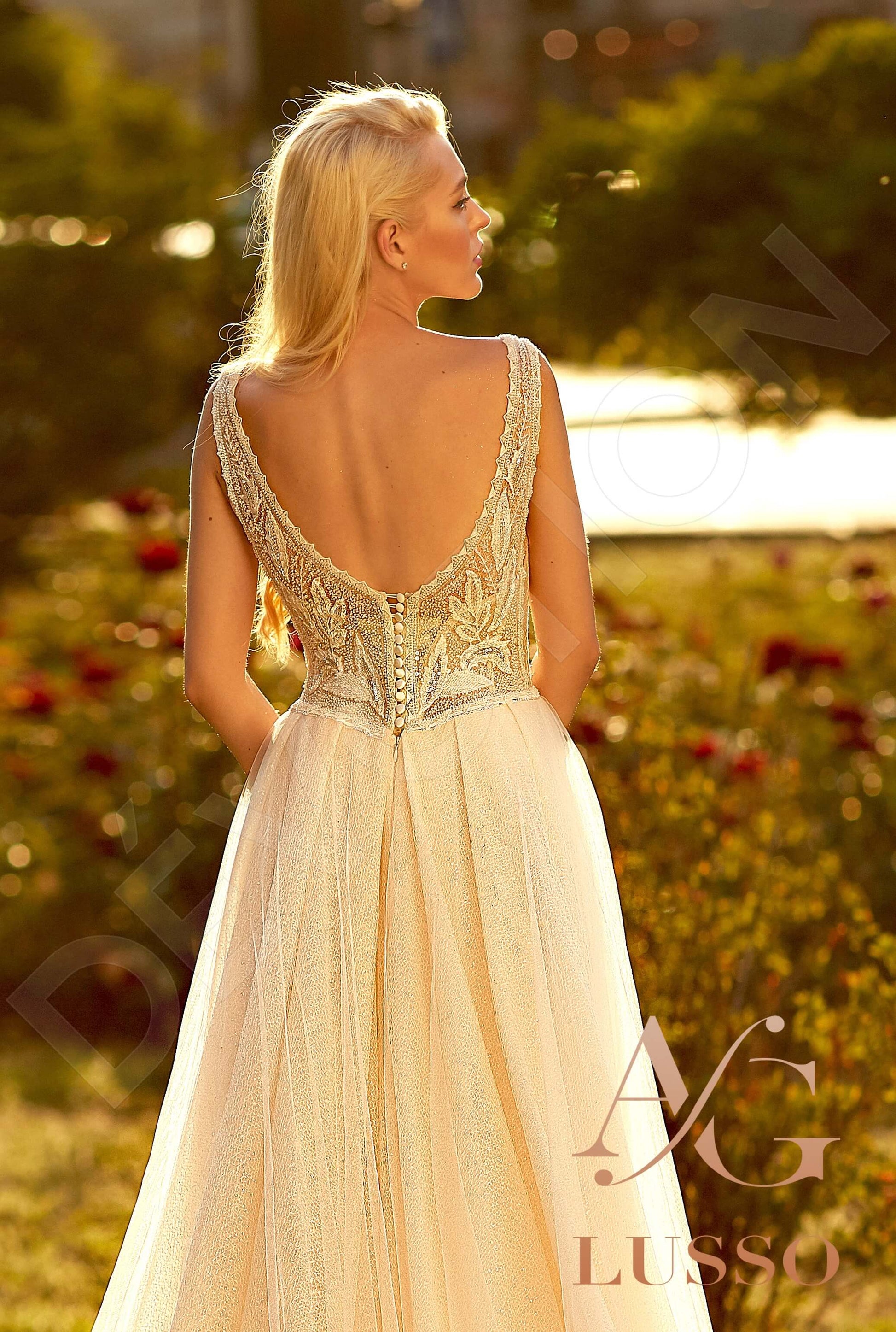 Ollanta A-line Illusion Caramel Wedding dress