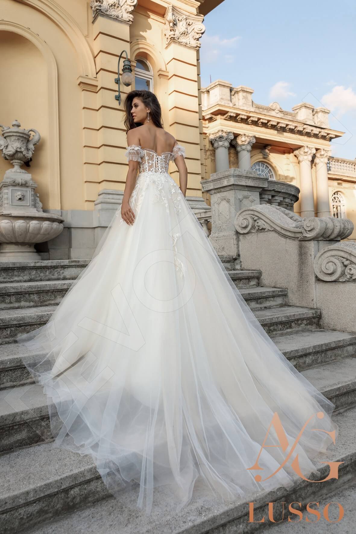 Xilia Open back A-line Sleeveless Wedding Dress Back