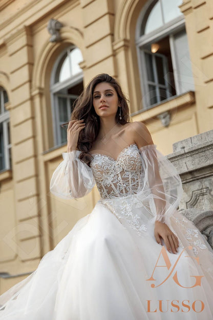Xilia Open back A-line Sleeveless Wedding Dress 2