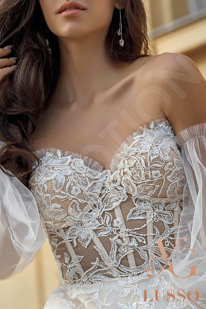 Xilia Open back A-line Sleeveless Wedding Dress 6